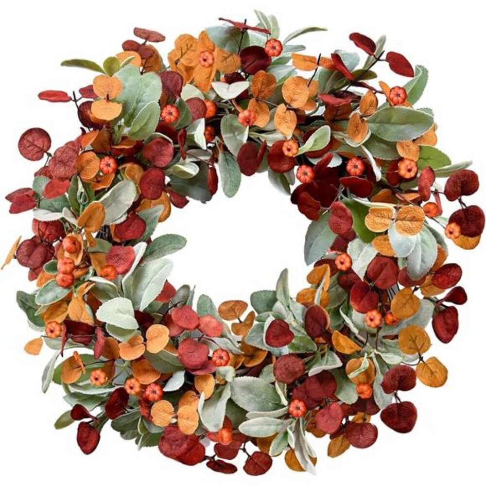 Waipfaru Fall Decor, 22 in Fall Wreaths for Front Door, Autumn Door Wreath with